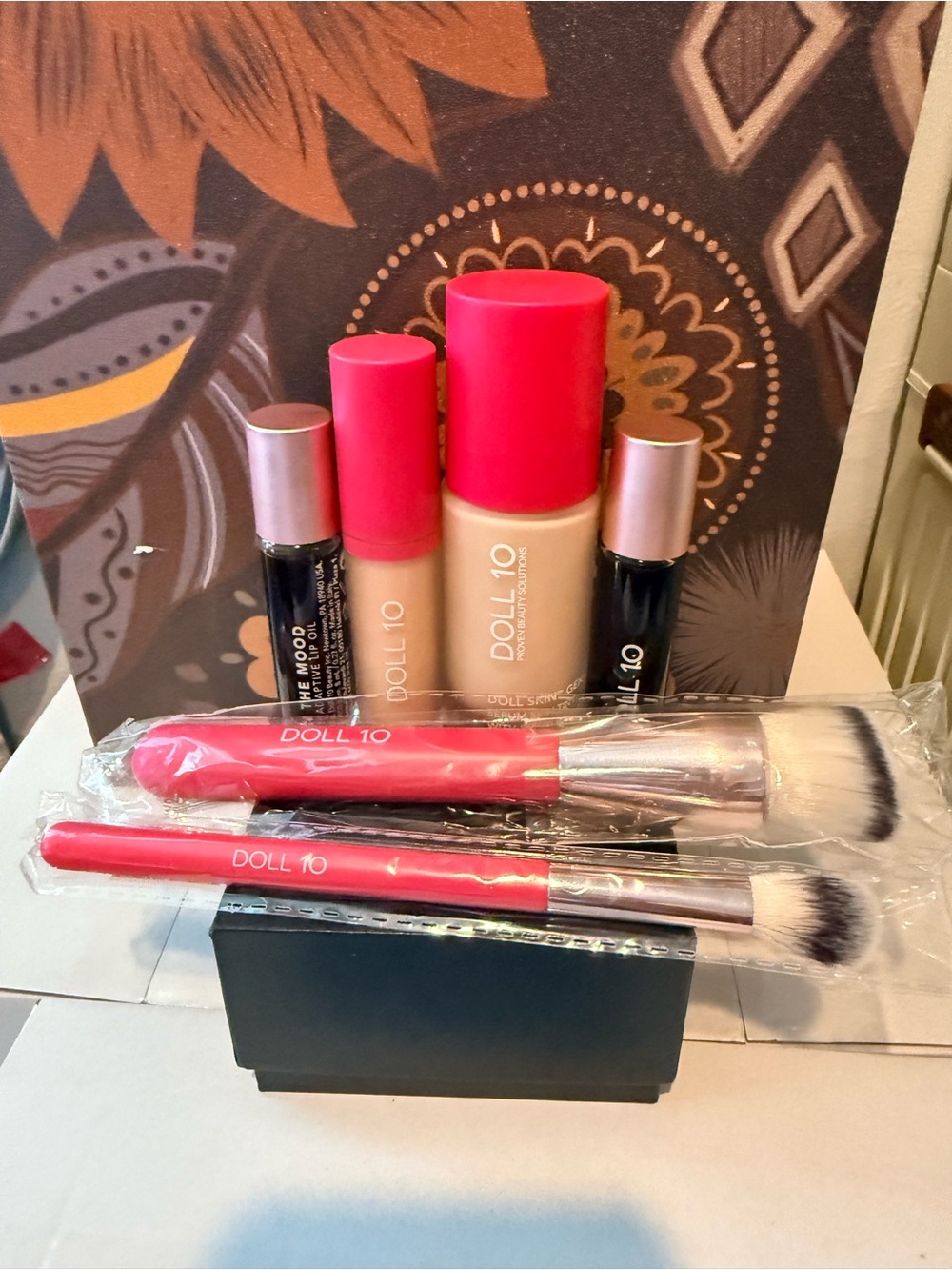 Doll 10 Fair Foundation,Brush dip and mood lip Set